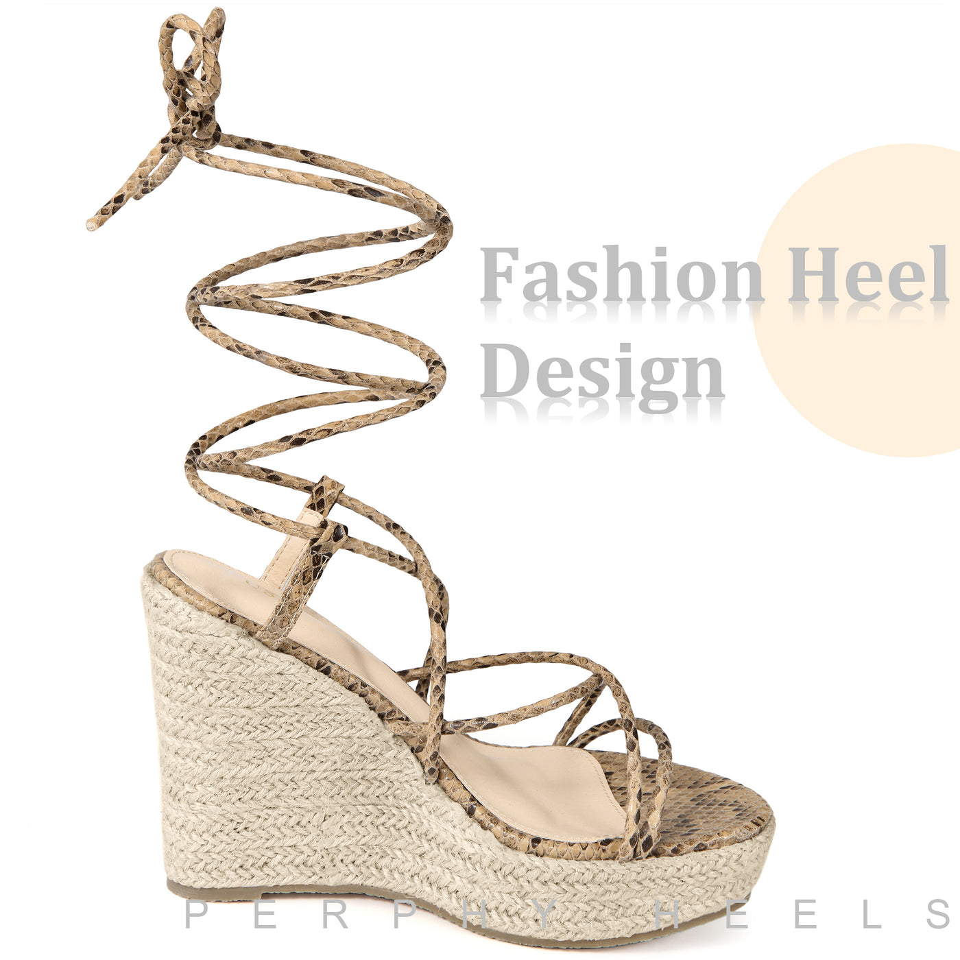 Bublédon Platform Espadrille Sandal Lace Up Wedge Heels Sandals for Women