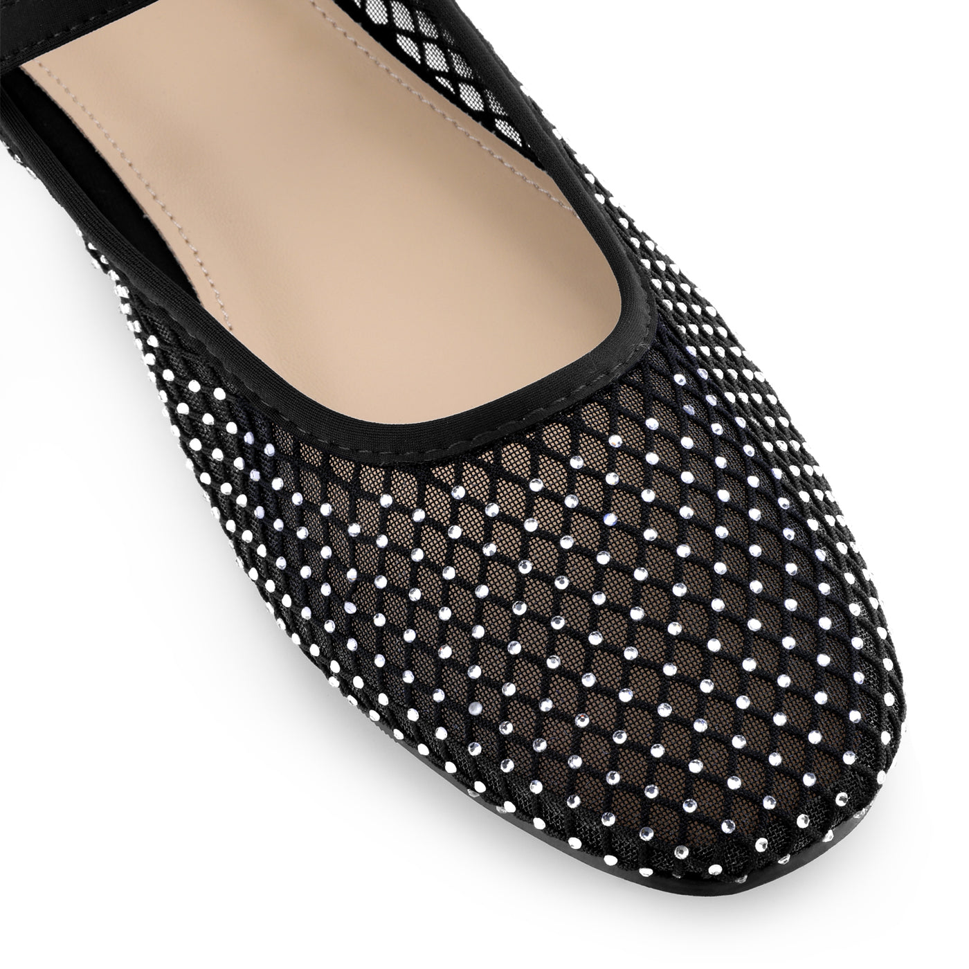 Bublédon Rhinestone Breathable Mesh Ballet Flats Pumps for Women