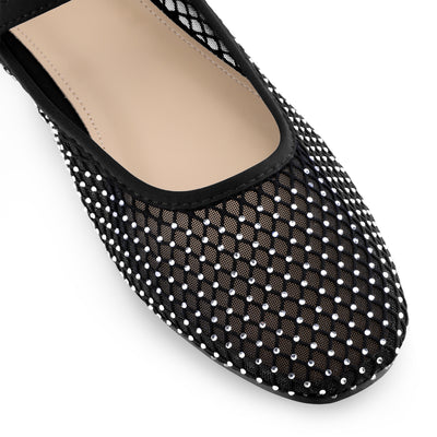 Rhinestone Breathable Mesh Ballet Flats Pumps for Women