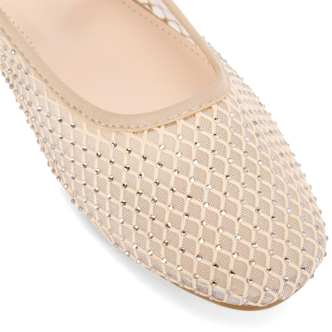 Bublédon Rhinestone Breathable Mesh Ballet Flats Pumps for Women