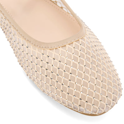 Rhinestone Breathable Mesh Ballet Flats Pumps for Women