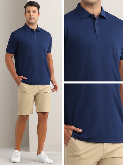 Men's Polo Shirts Short Sleeve Lightweight Regular Fit Casual Business Work Solid Golf Shirt