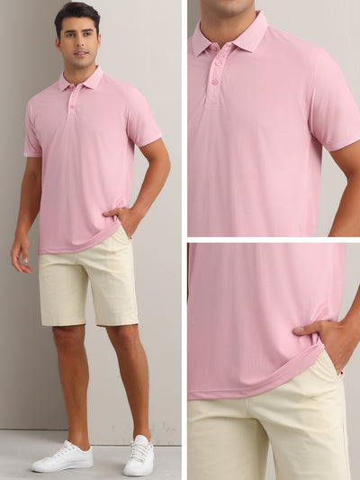 Men's Polo Shirts Short Sleeve Lightweight Regular Fit Casual Business Work Solid Golf Shirt