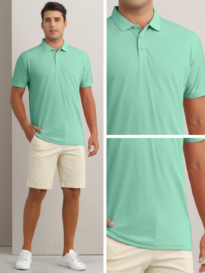 Men's Polo Shirts Short Sleeve Lightweight Regular Fit Casual Business Work Solid Golf Shirt