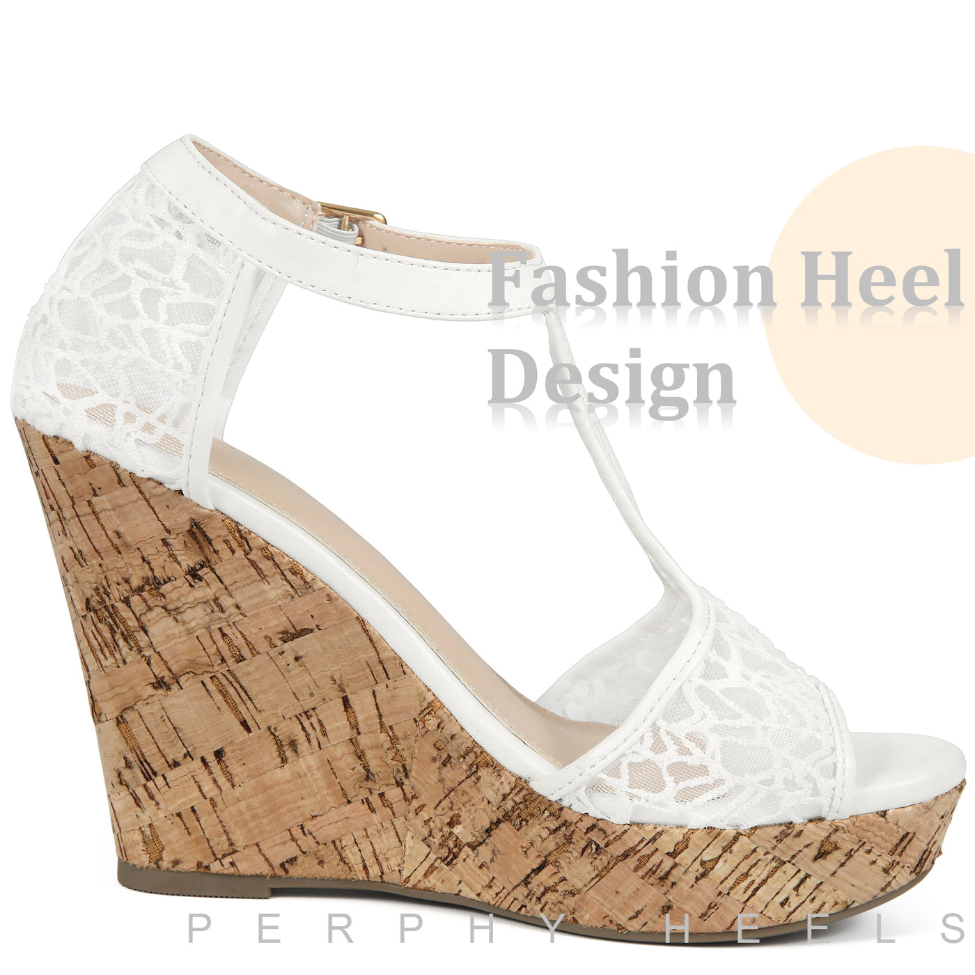 Bublédon Open Toe Lace Platform Wedges Heel Sandals for Women