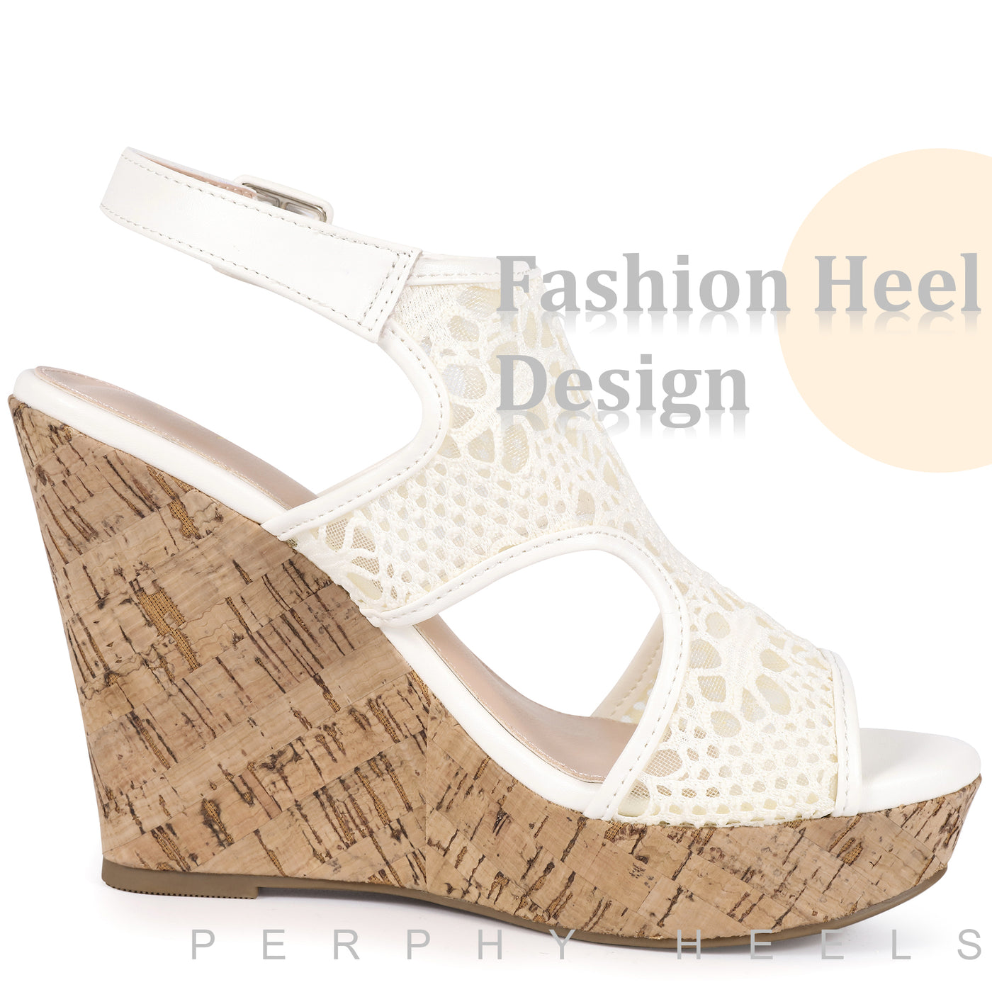 Bublédon Lace Ankle Strap Platform Wedges Heel Sandals for Women