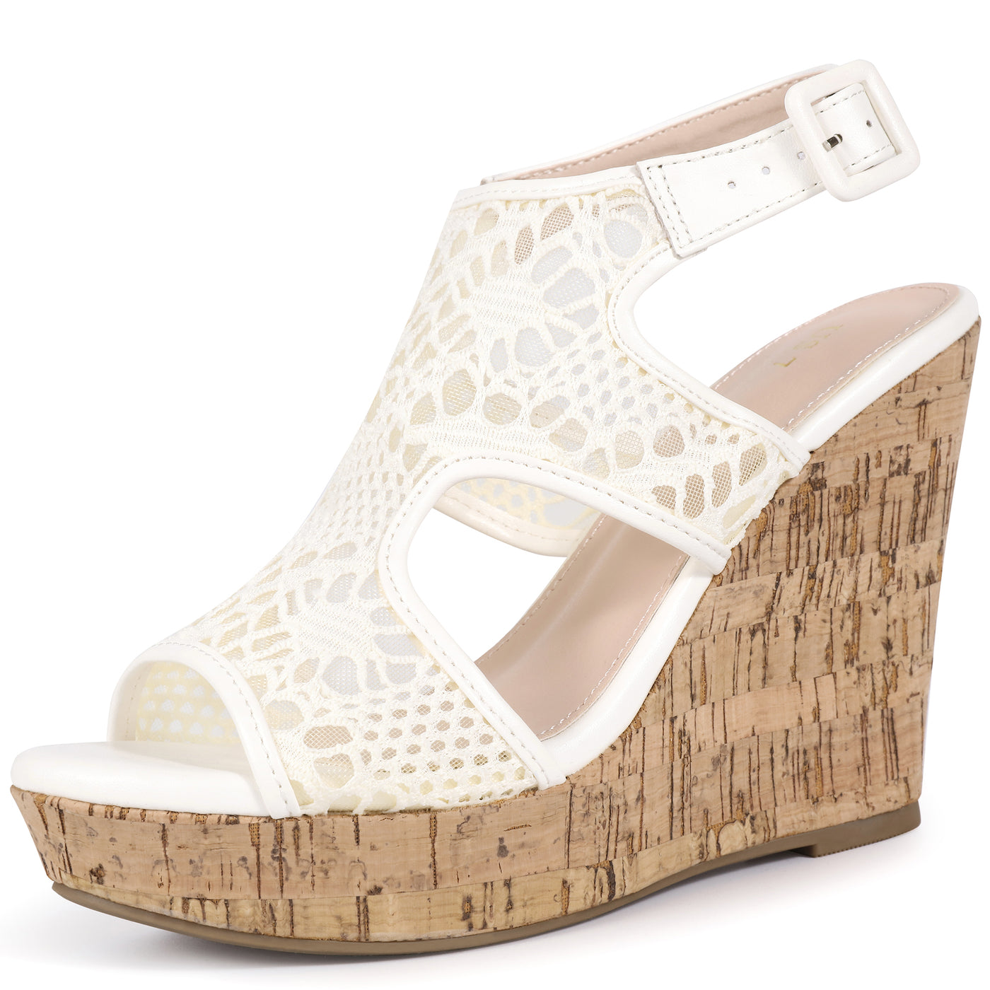 Bublédon Lace Ankle Strap Platform Wedges Heel Sandals for Women