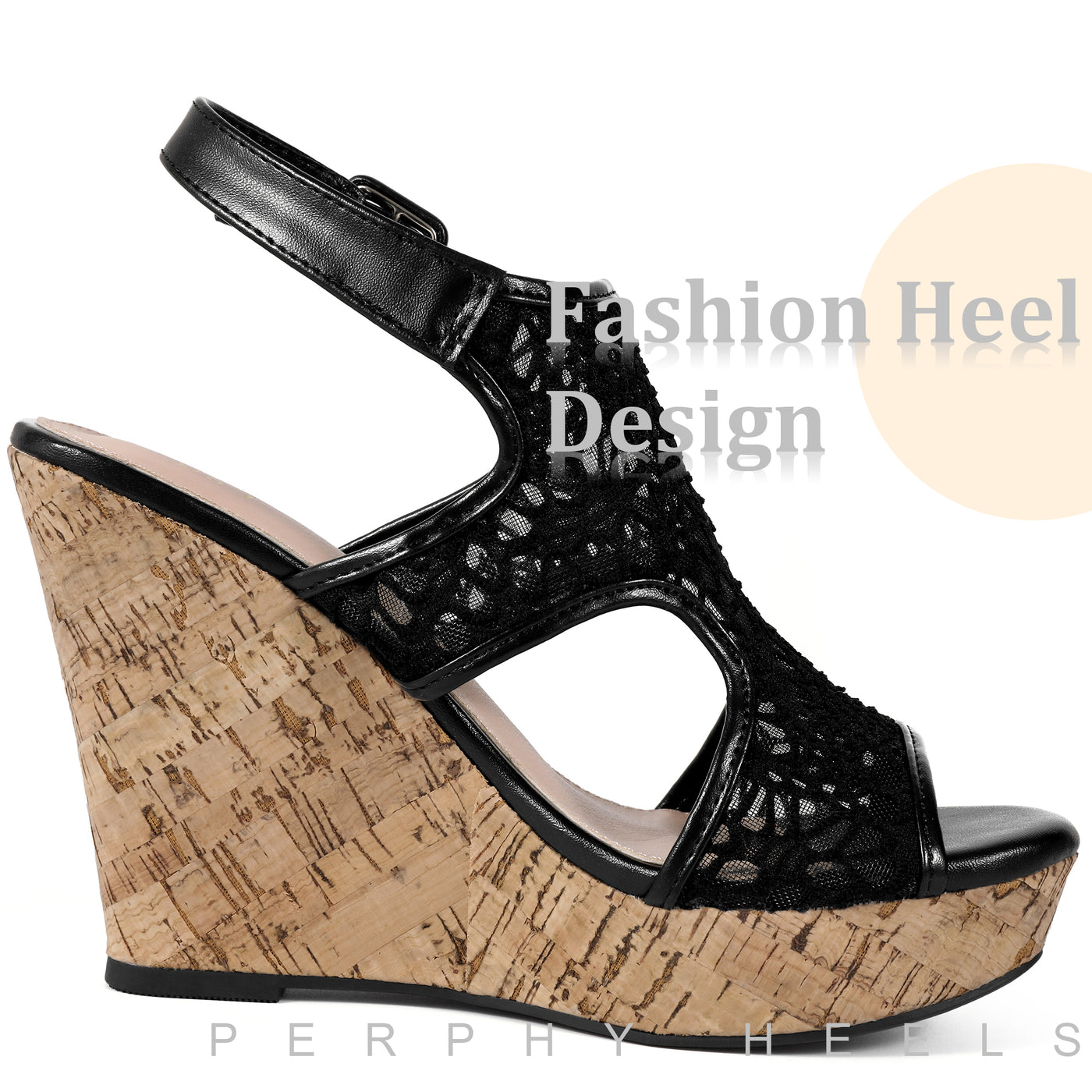 Bublédon Lace Ankle Strap Platform Wedges Heel Sandals for Women