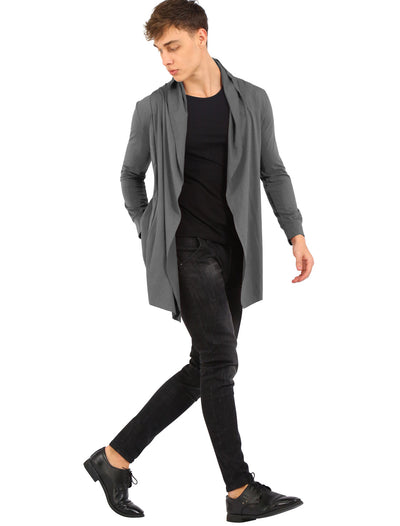 Shawl Collar Open Front Long Sleeve Solid Jacket