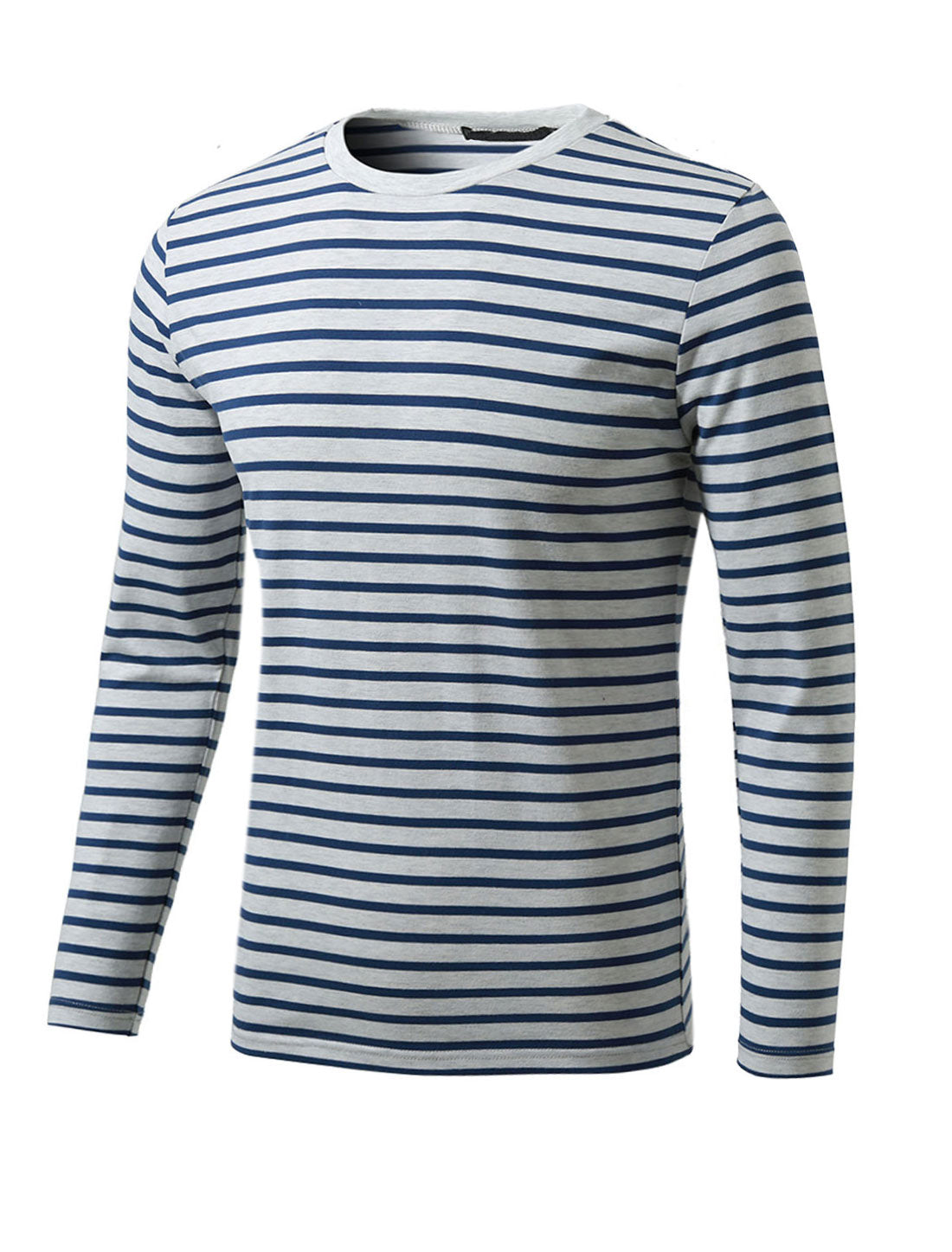 Bublédon Basic Crew Neck Striped Pullover Long Sleeve Shirt