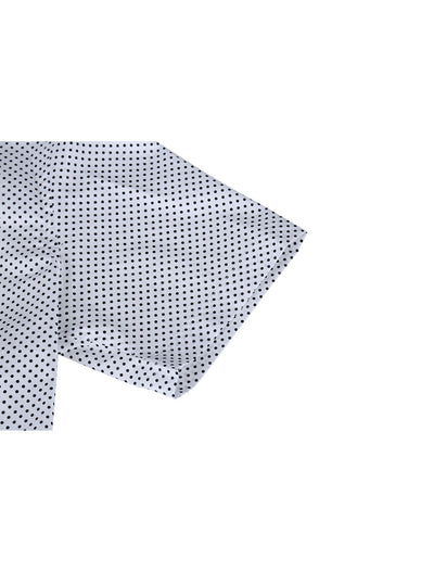 Retro Short Sleeve Cotton Polka Dot Button Up Shirt