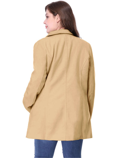 Women's Plus Size Notched Lapel Double Breasted Coat