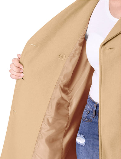 Women's Plus Size Notched Lapel Double Breasted Coat