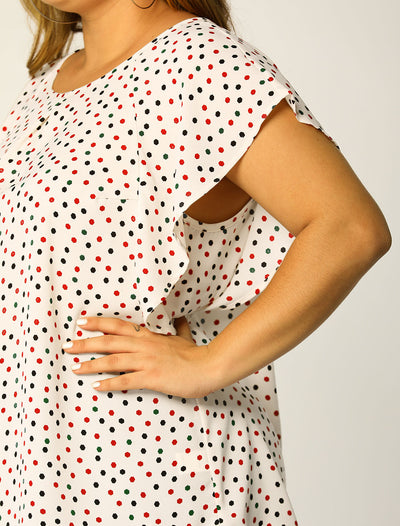 Women's Plus Size Chiffon Polka Dot Tank Top