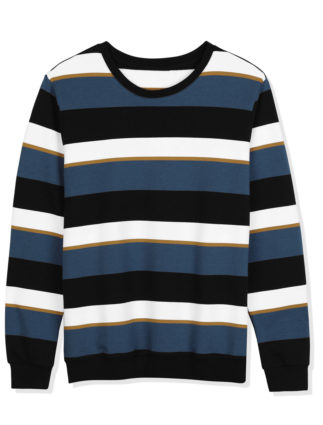 Bublédon Chic Loose Striped Breton Knit Crewneck Sweatshirt