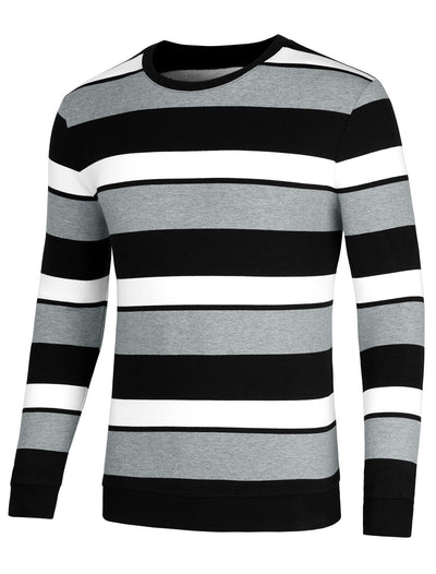 Chic Loose Striped Breton Knit Crewneck Sweatshirt