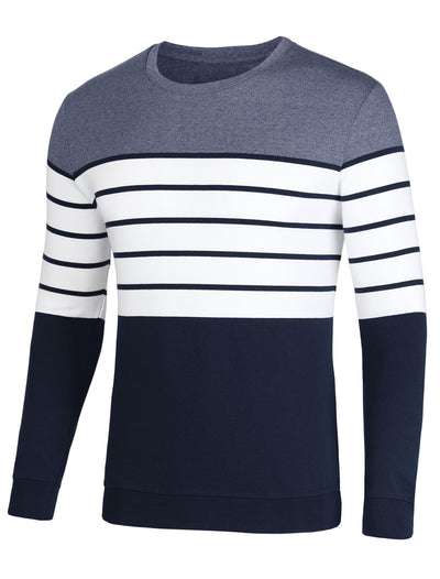 Chic Loose Striped Breton Knit Crewneck Sweatshirt