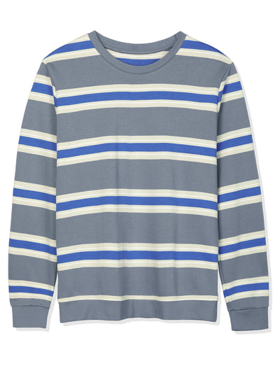 Chic Loose Striped Breton Knit Crewneck Sweatshirt