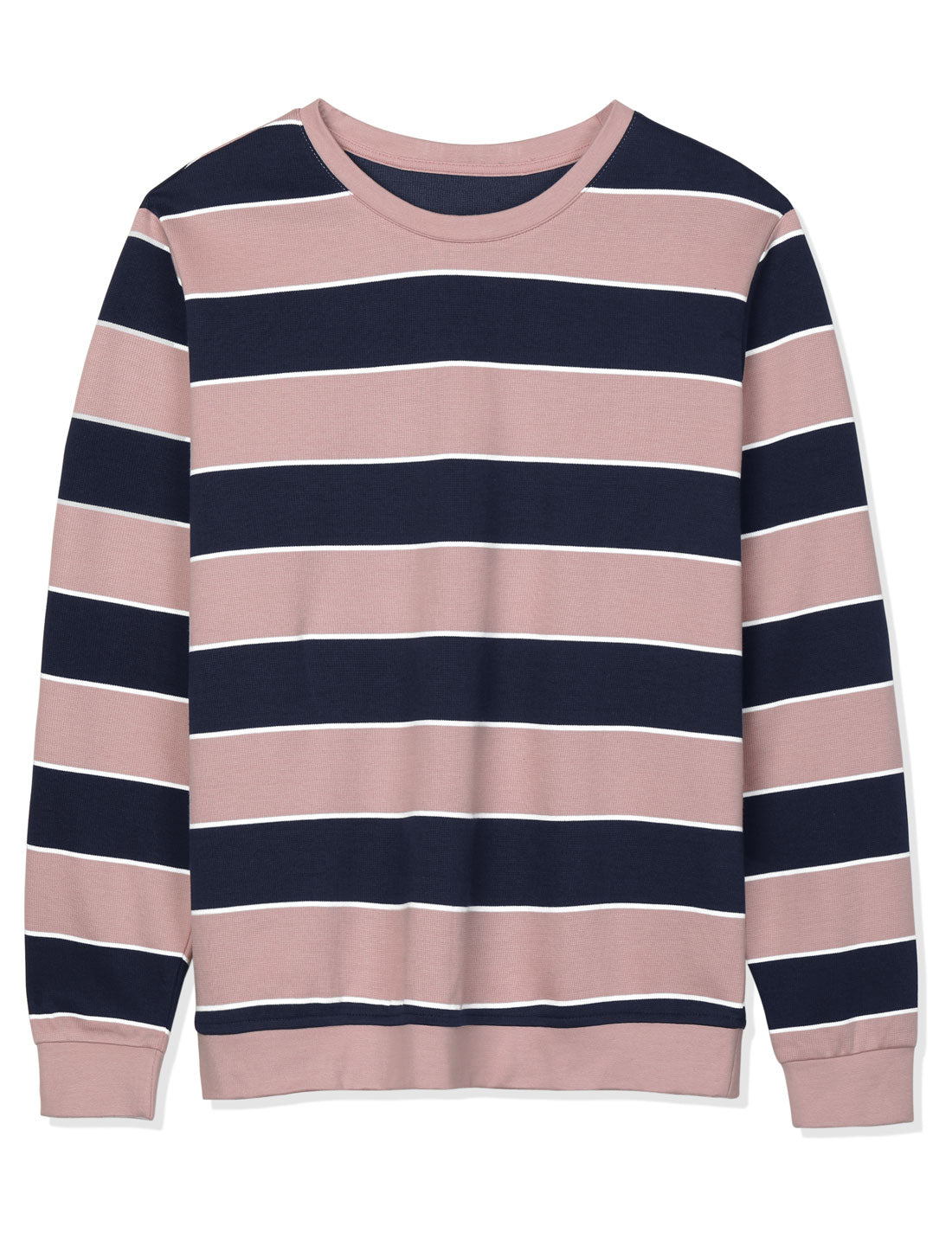 Bublédon Chic Loose Striped Breton Knit Crewneck Sweatshirt