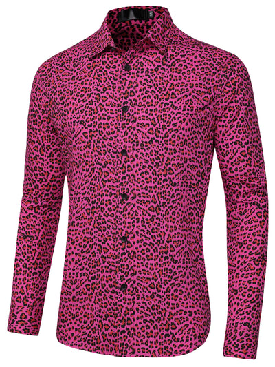 Cotton Casual Leopard Print Button Long Sleeve Shirt