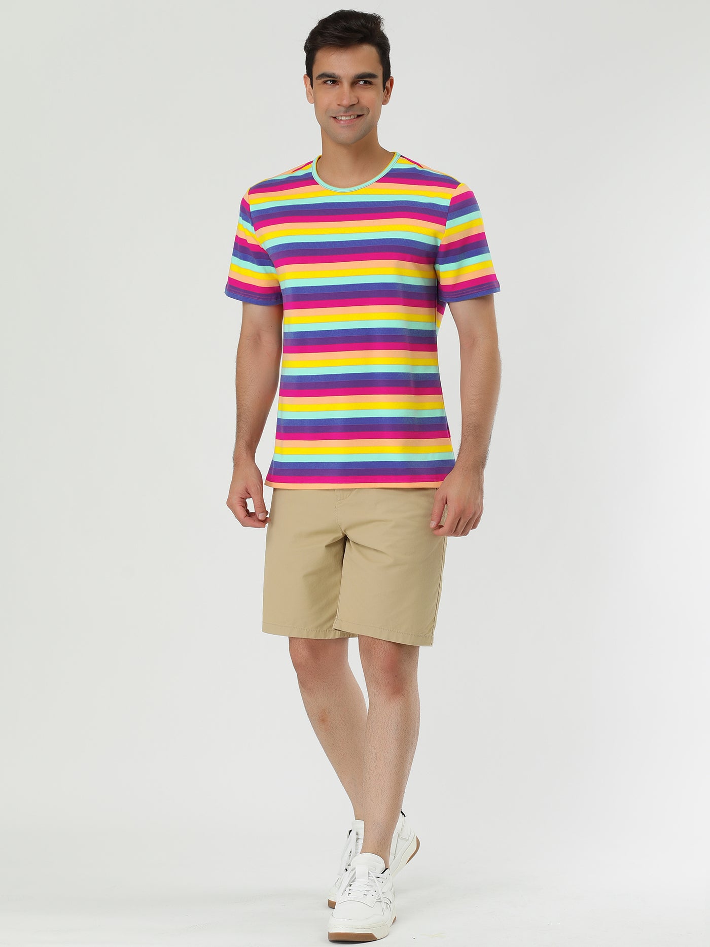 Bublédon Chic Striped Crewneck Short Sleeve Summer T-Shirts