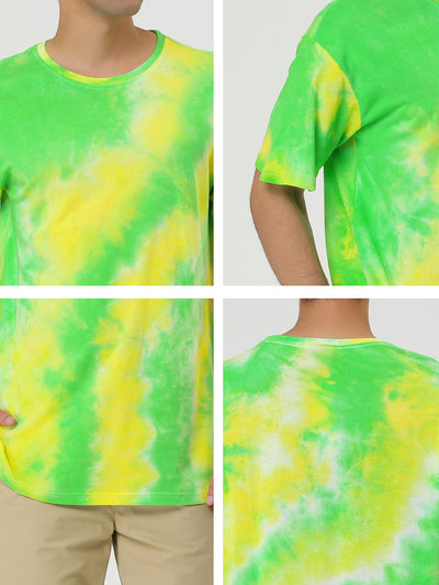 Chic Knit Tie Dye Round Neck Short Sleeve T-shirt