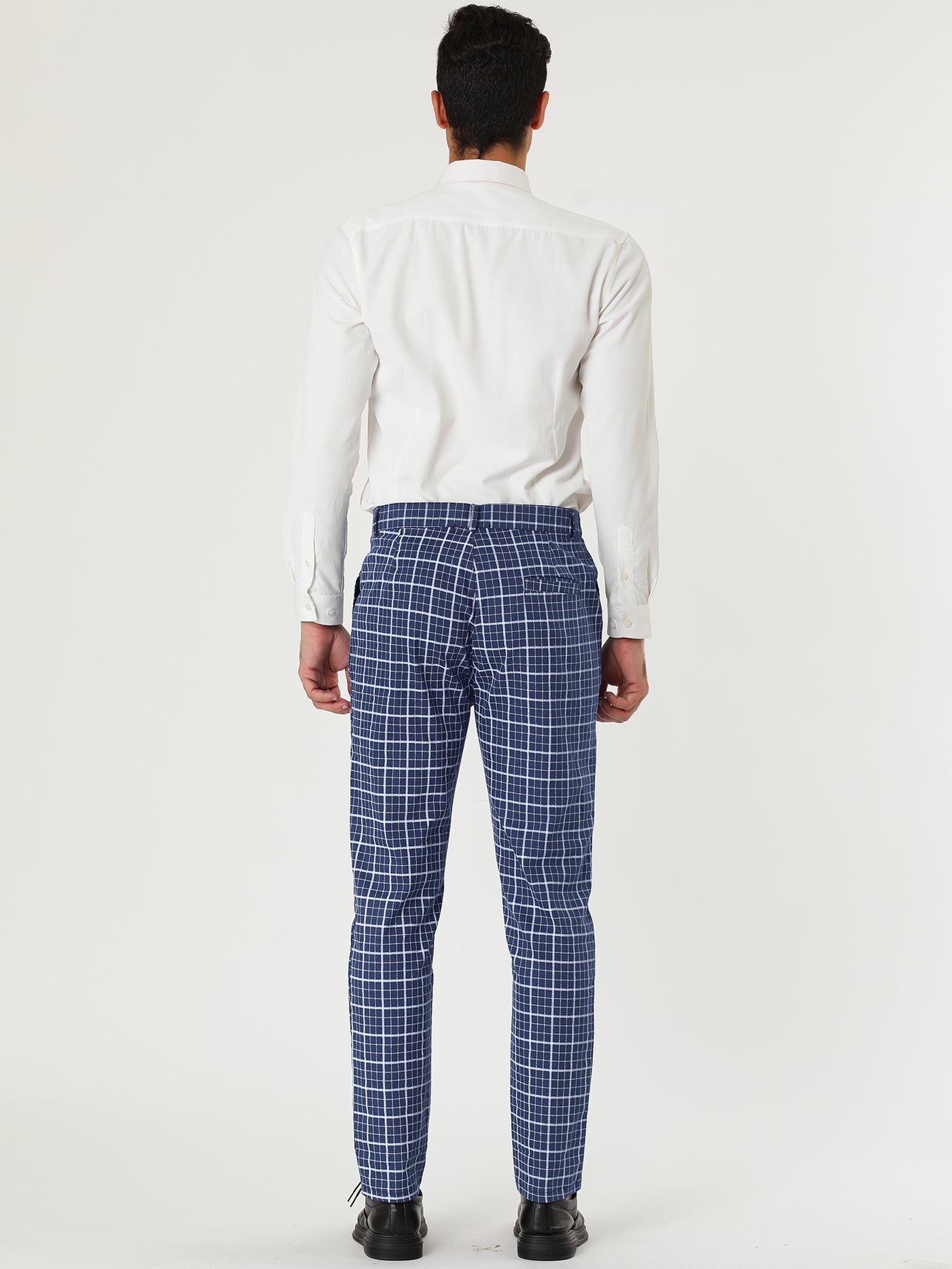 Bublédon Checked Printed Flat Front Plaid Business Pants