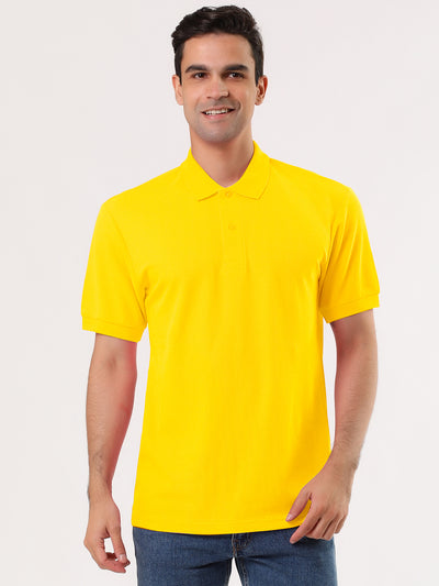 Lapel Collar Short Sleeve Solid Color Polo T-shirt