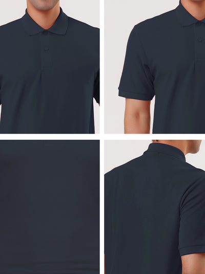 Lapel Collar Short Sleeve Solid Color Polo T-shirt