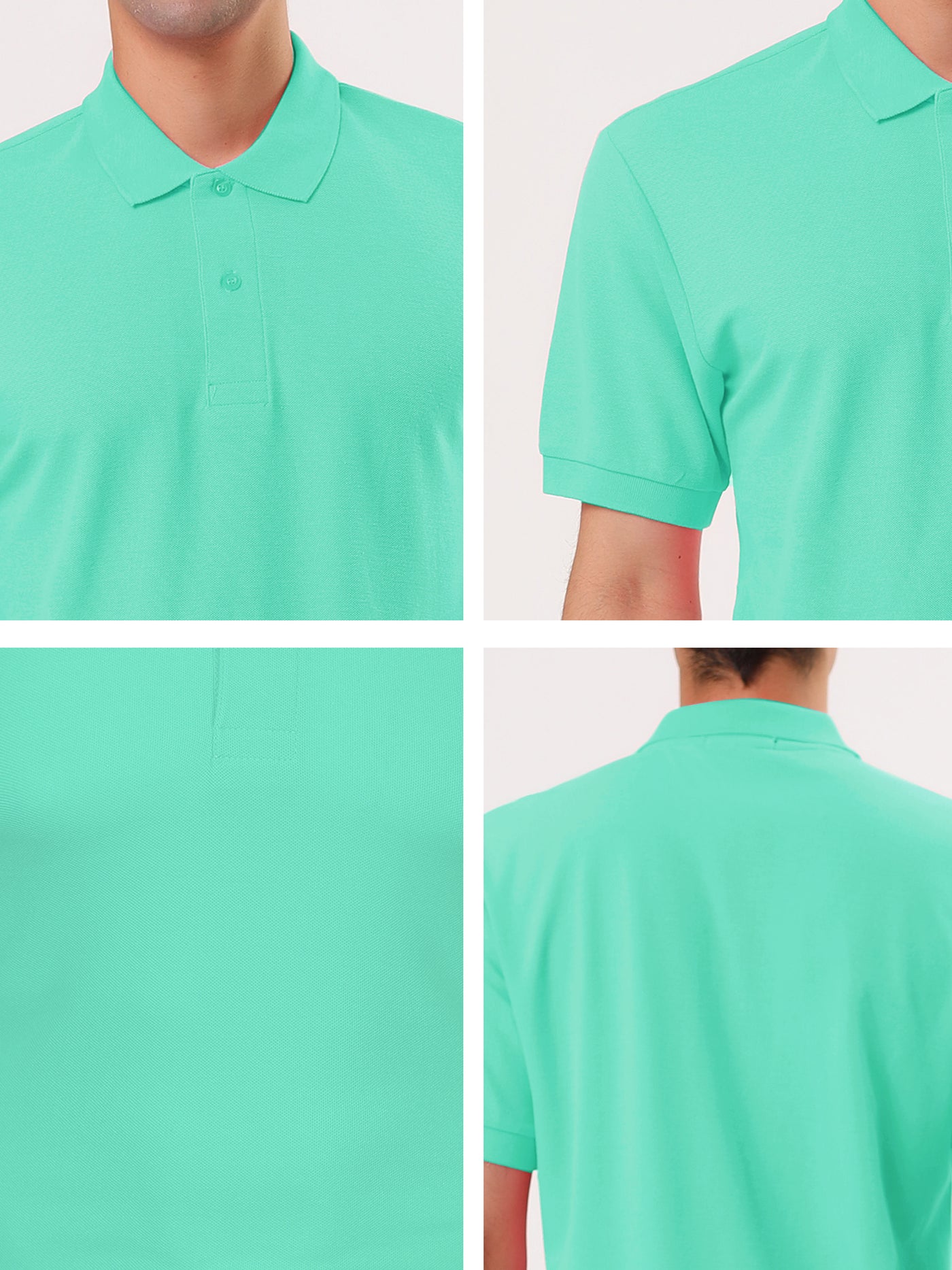 Bublédon Lapel Collar Short Sleeve Solid Color Polo T-shirt