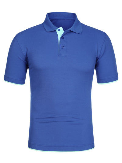 Summer Contrast Color Short Sleeve Polo Golf T-shirt