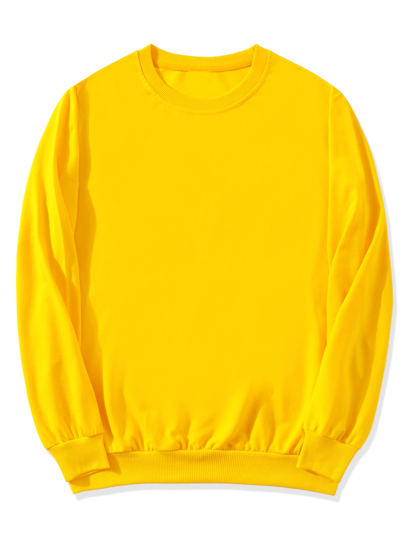 Bublédon Long Sleeve Solid Crew Neck Pullover Sweatshirt