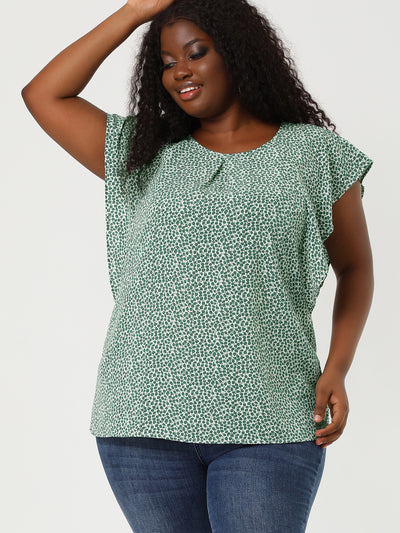 Women's Plus Size Chiffon Polka Dot Tank Top