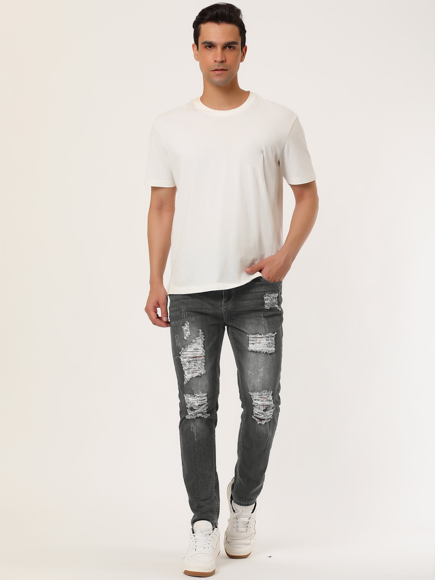 Bublédon Chic Ripped Denim Pants Distressed Skinny Jeans