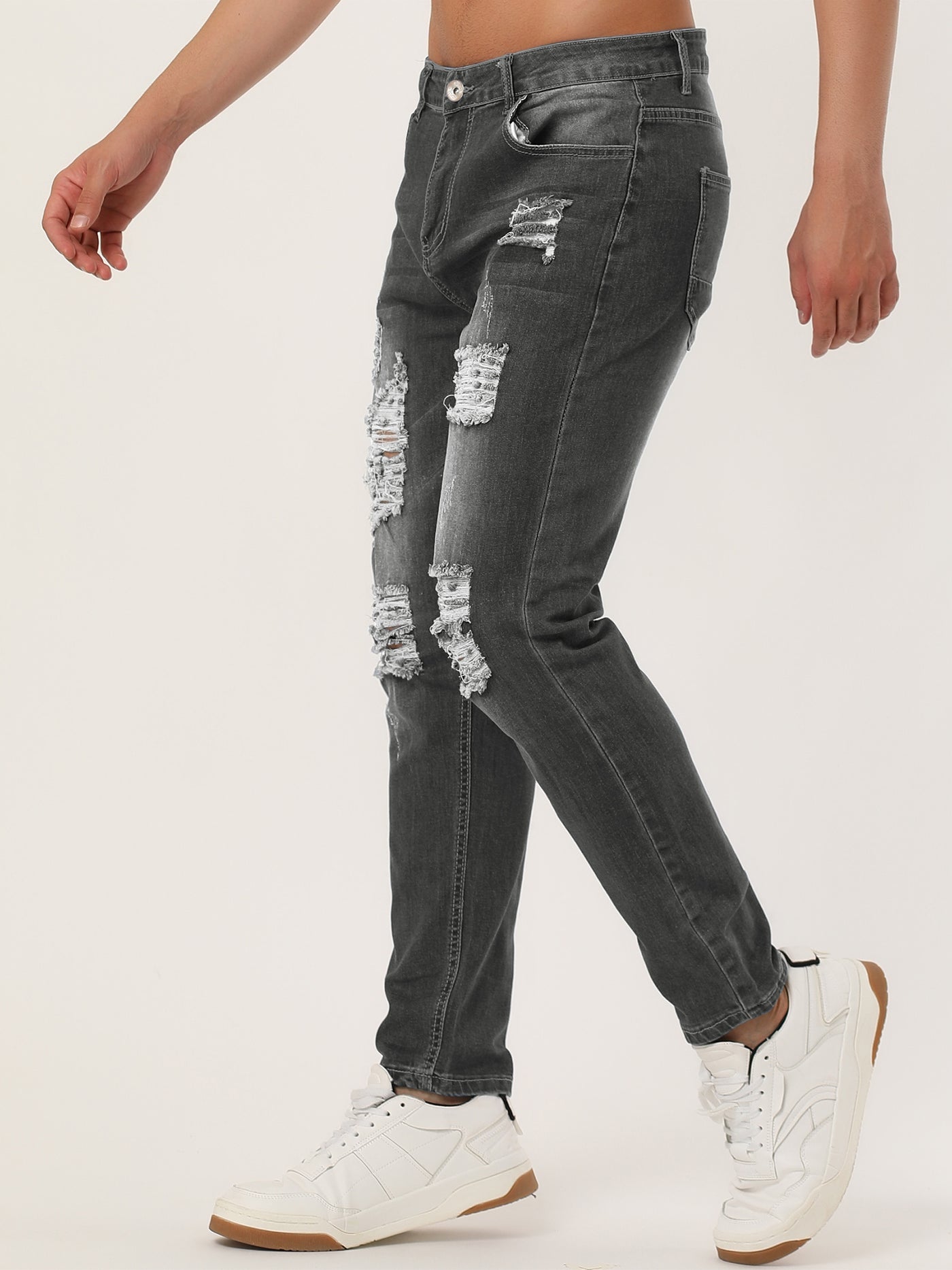 Bublédon Chic Ripped Denim Pants Distressed Skinny Jeans