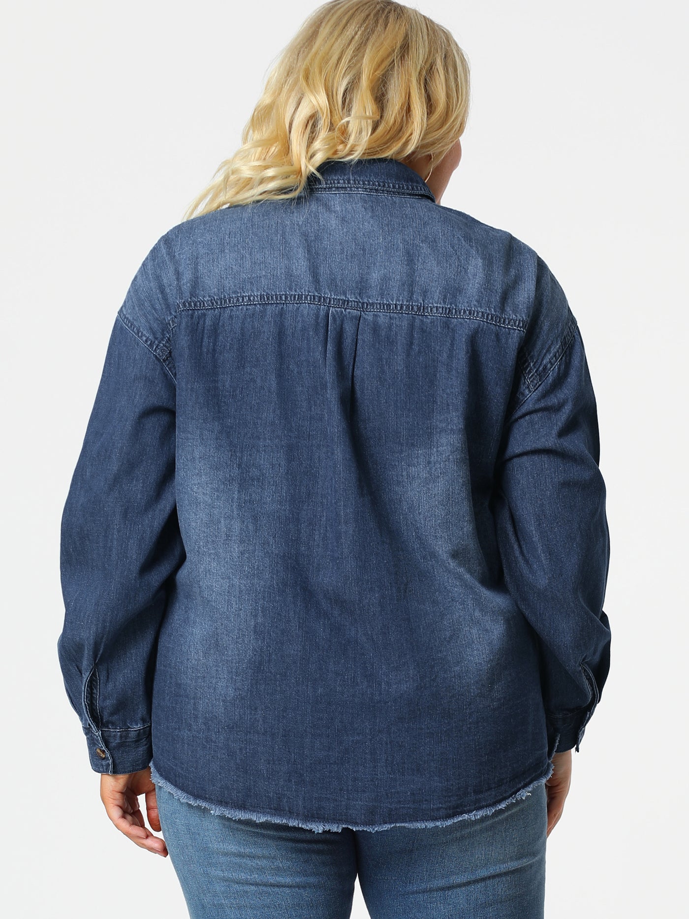 Bublédon Denim H Line Button Up Long Sleeve Shirt