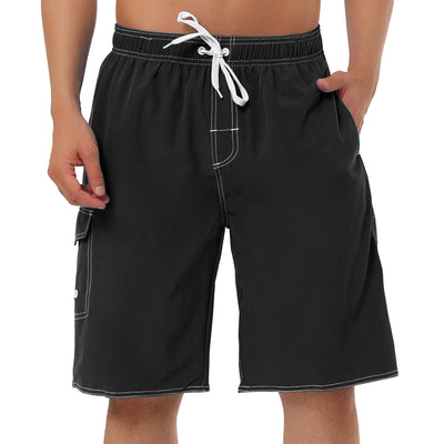 Summer Solid Drawstring Elastic Waist Beach Shorts