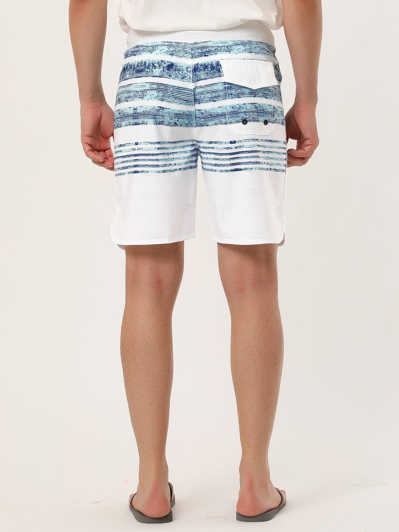 Bublédon Striped Color Block Drawstring Board Beach Shorts