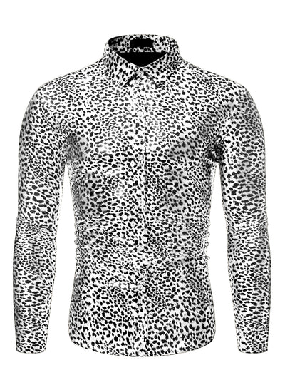 Cotton Casual Leopard Print Button Long Sleeve Shirt