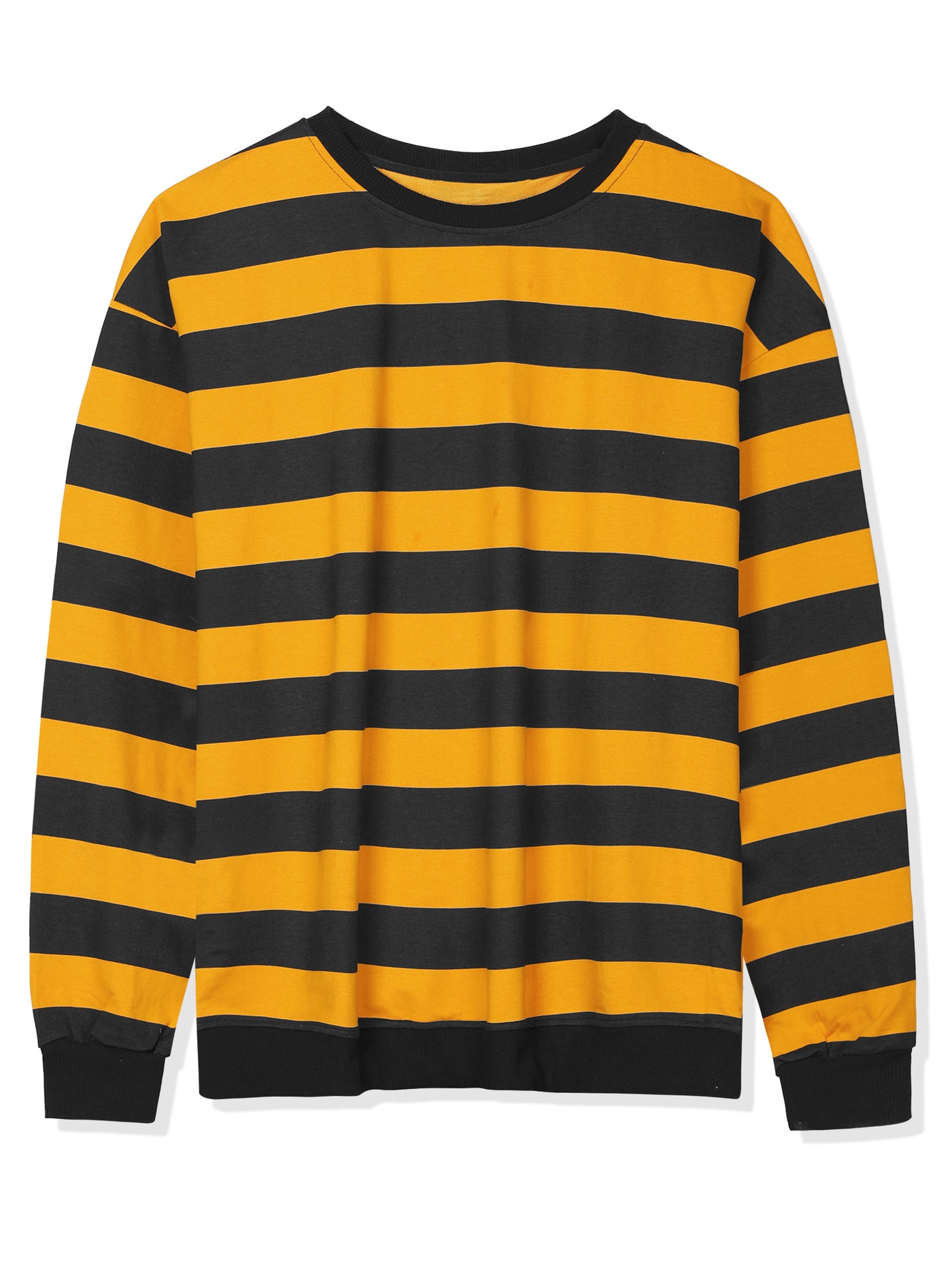 Bublédon Chic Loose Striped Breton Knit Crewneck Sweatshirt