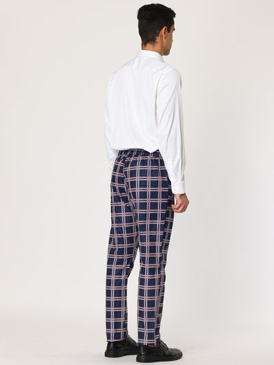 Skinny Plaid Casual Bussiness Checked Dress Pants