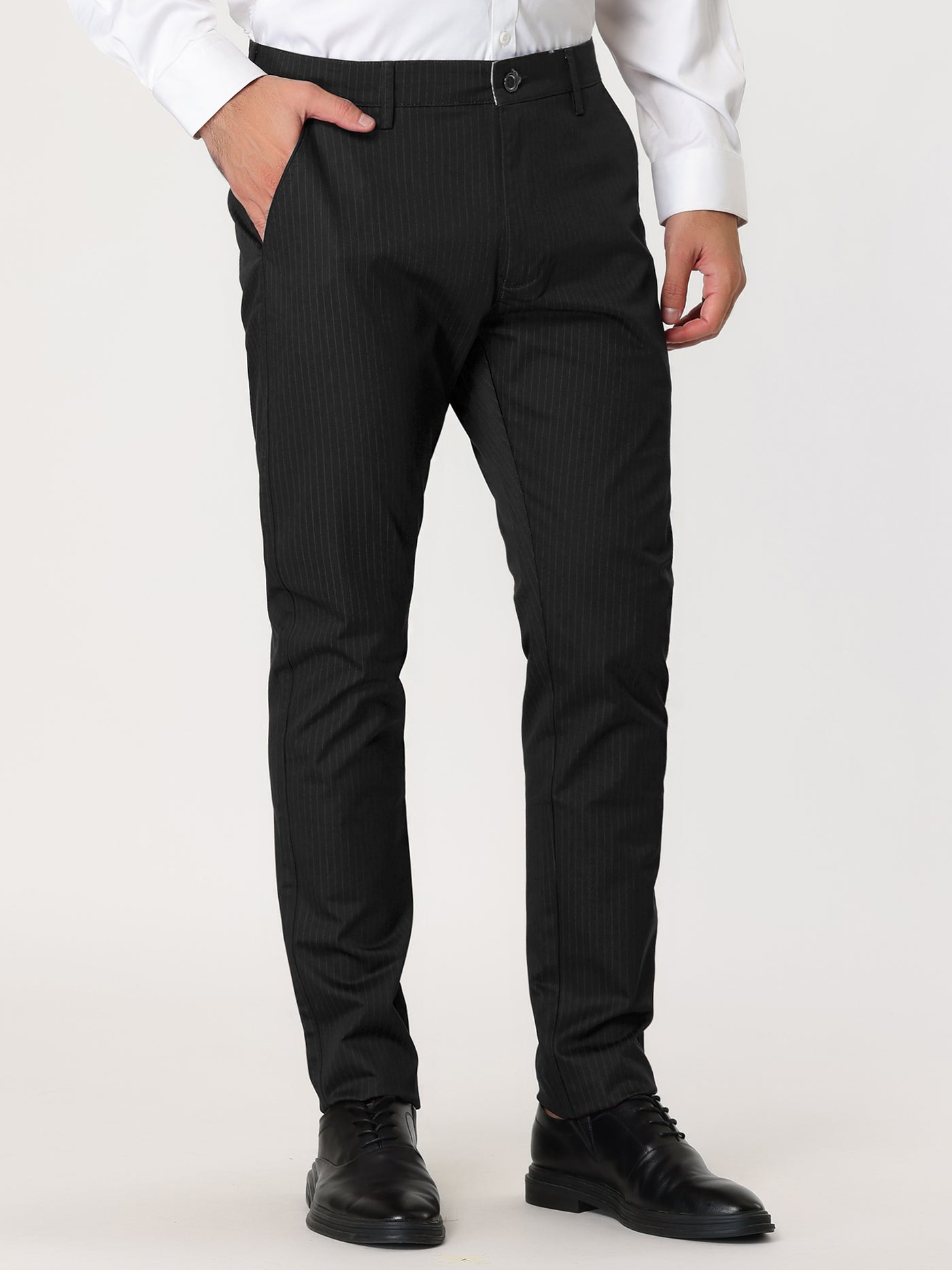 Bublédon Skinny Striped Straight Formal Business Dress Pants