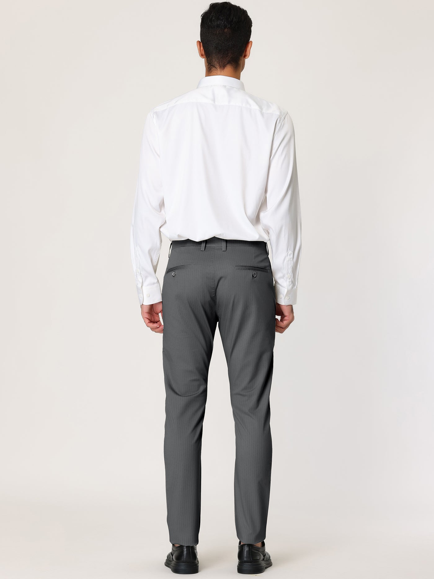 Bublédon Skinny Striped Straight Formal Business Dress Pants