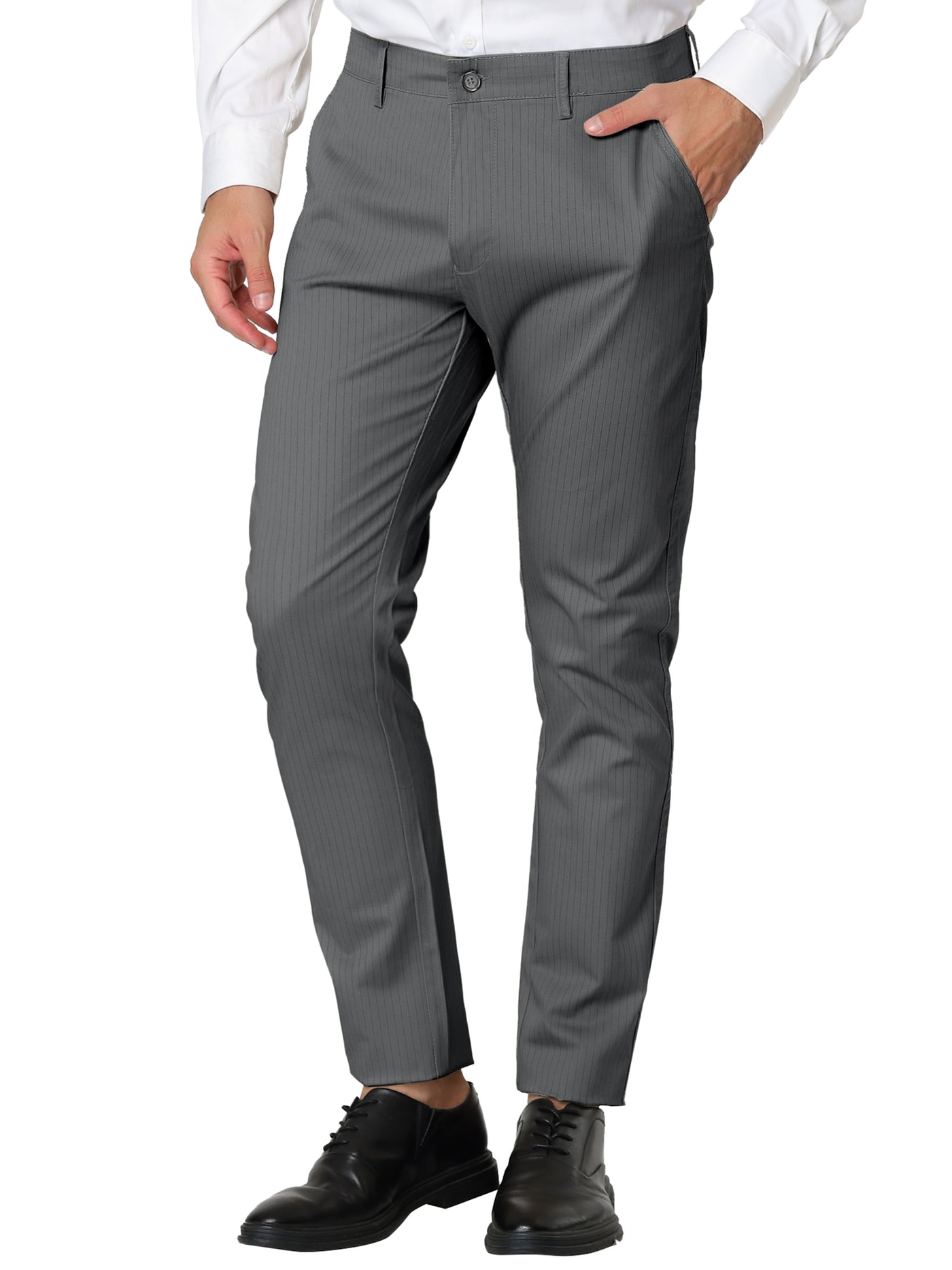 Bublédon Skinny Striped Straight Formal Business Dress Pants