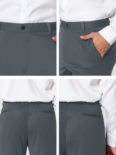 Classic Straight Flat Front Solid Business Trousers