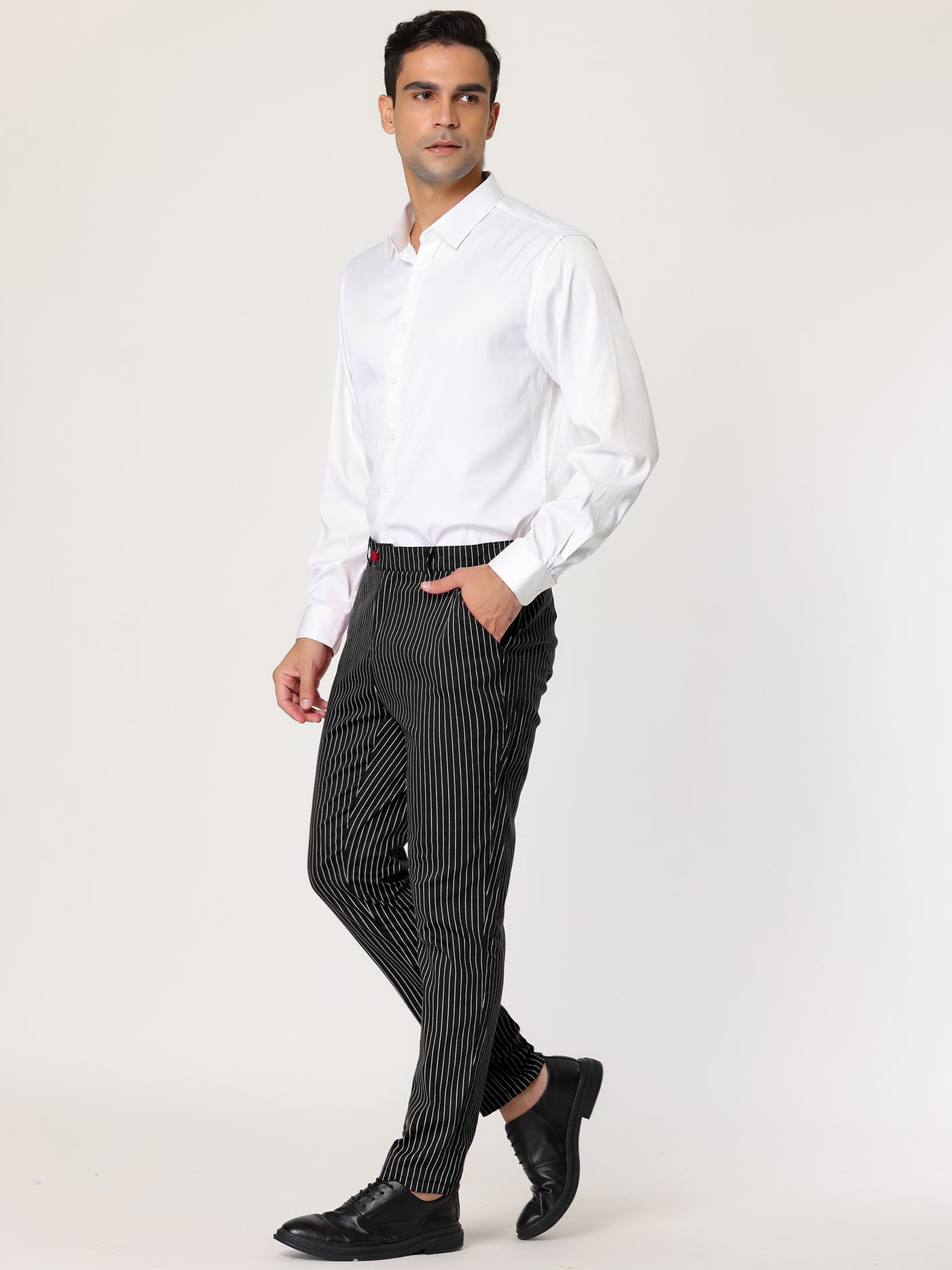 Bublédon Striped Formal Business Prom Dress Pants For Men