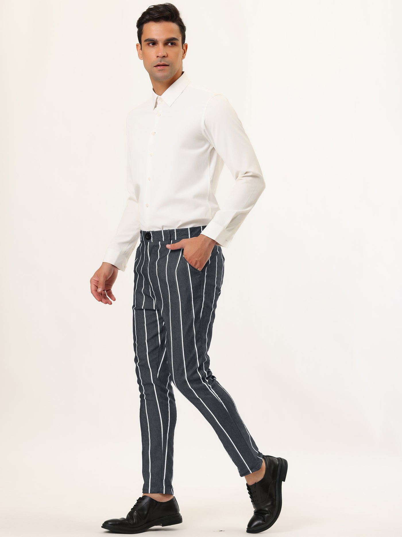 Bublédon Skinny Flat Front Business Suit Trousers Pencil Pants