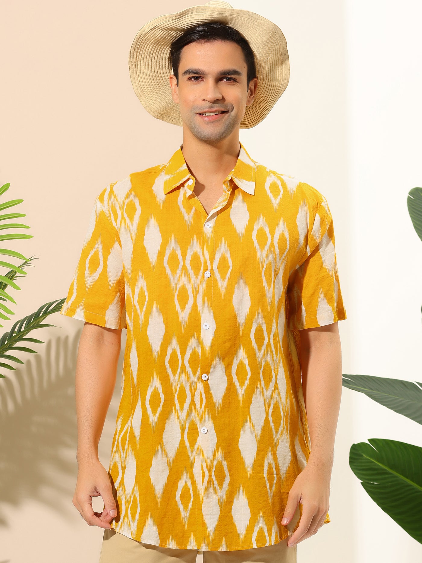 Bublédon Casual Lapel Summer Beach Hawaiian Printed Shirt