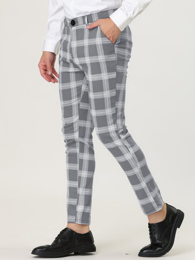 Classic Plaid Dress Pants Chino Business Trousers