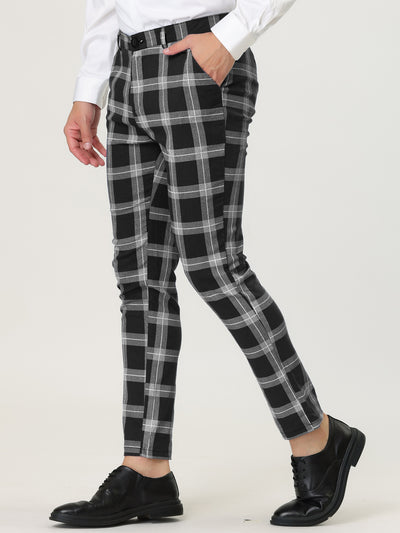 Classic Plaid Dress Pants Chino Business Trousers